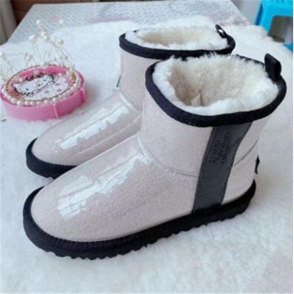 

snow boots clear shoes satin boot women classic winter designer australia australian womens fur furry ankle booties ankle knee short, Black