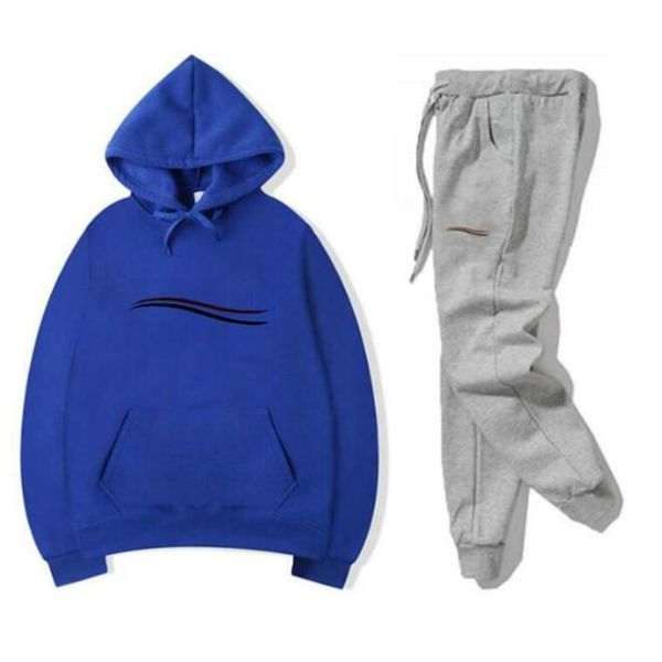 

2 piece set sweatsuit mens tracksuits brand sweatshirts suits solid color men women track sweat suit coats man designer pullover h226f, Gray