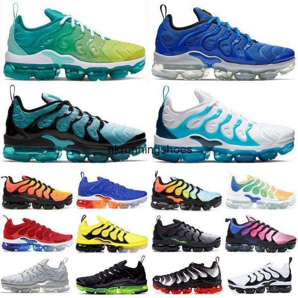 

with box shoes running fresh trainers sports sneakers orange gradients lemon lime triple black white red royal blue metallic gold new tn plu