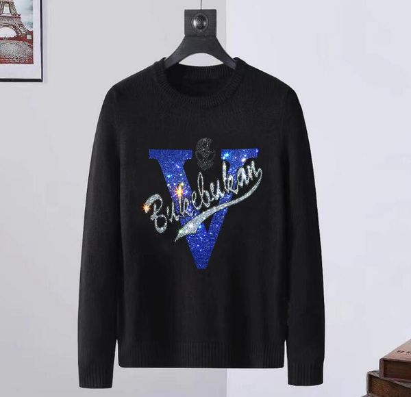 

fashion hip hop street sweater s-3xl designer rhinestone sweaters, White;black