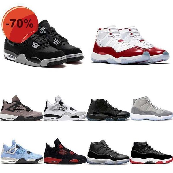 

university blue jumpman 4 4s retro basketball shoes black canvas cherry midnight navy cat military red thunder cool grey men designer 11 11s