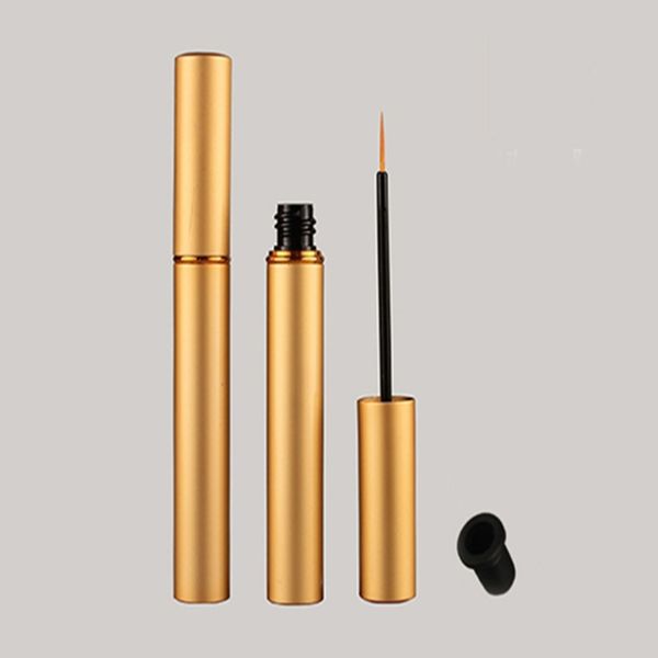 

gold color 5ml empty liquid eyeliner refillable bottle applicator eyebrow enhancer eyelash growth serum tubes containers