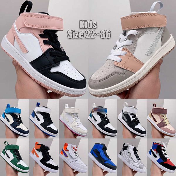 

basketball shoes children sneakers colors unc arctic orange milan dark pony smoky mauve boys girls 1 1s mid alt td kids toddler hook, Black