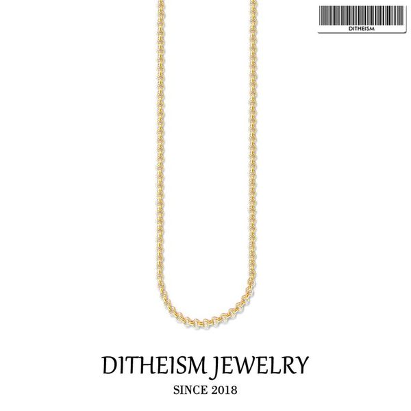 

round belcher gold link chain necklace fashion jewelry ethnic gift in 925 sterling silver jewelry for men women boys girls q0531204u