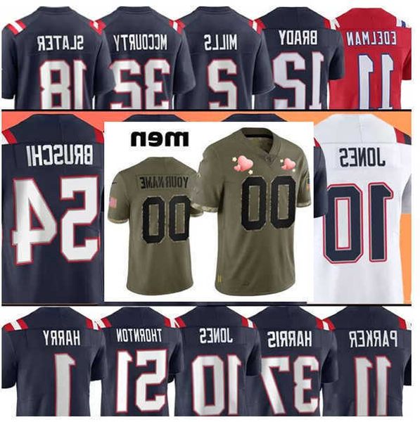 

football jerseys new''englands''patriots''custom 12 tom brady 87 rob gronkowski 10 mac jones 1 devante parker, Black;red