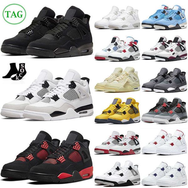 

jumpman 4 4s basketball shoes military black cat university blue white oreo red thunder sail bred men women outdoor sports mens trainers