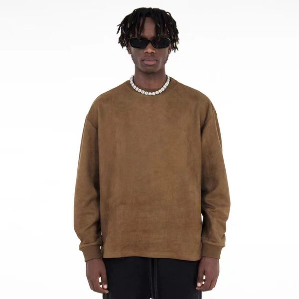 

crew neck autumn winter men's plus size hoodies & sweatshirts hip hop casual oversize, Black;brown