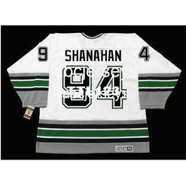 

#94 brendan shanahan hartford whalers 1995 ccm vintage home hockey jersey stitch any name number, Black