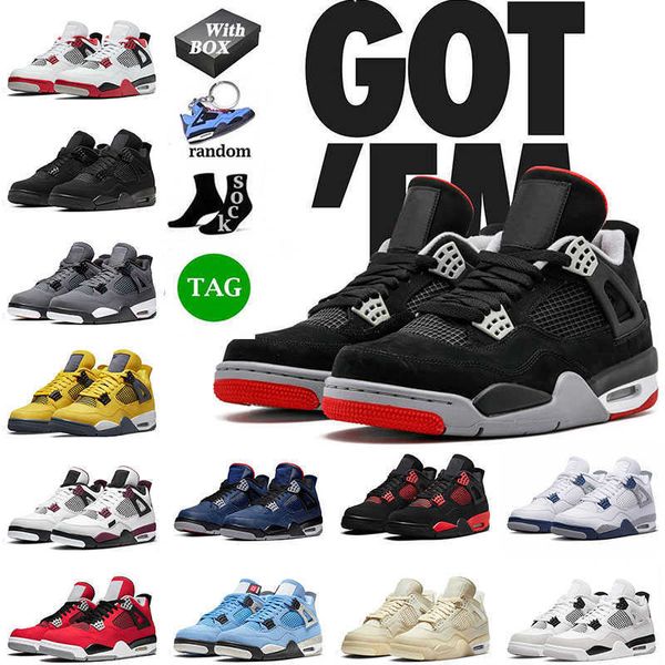 

with box 2022 retro mens basketball shoes jorda 4 4s iv men women jumpman bred off sail university blue pink white black cat jordens