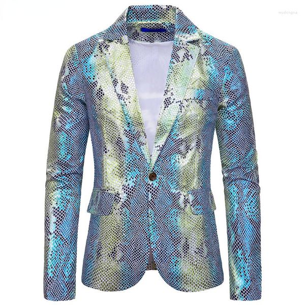 

men's suits mens tuxedo 1-button stage blazer jacket shiny fish scale glistening men party prom singers dancers costume, White;black