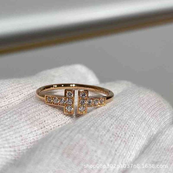 

v gold double t full diamond ring 18k rose set t home 3 cnc couple20222022, Silver