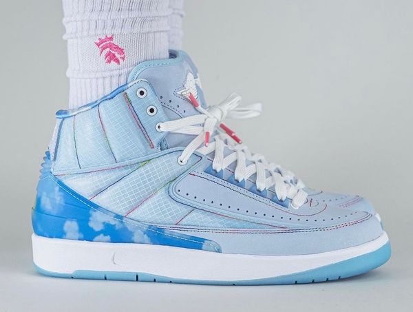 

est authentic j balvin 2 basketball shoes celestine blue white multi color 2s outdoor sneakers with original box dq7691-419