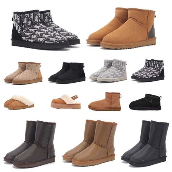 

winter snow boots black grey brown fashion classic ankle girls short boots shoes