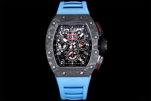 

zf montre de luxe 011 men watches 7750 movement watches rubber band luminous function folding buckle sapphire glass 19, Slivery;brown