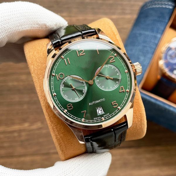 

mens automatic movement mechanical watch fashion watches 40mm leather strap business gift wristwatch classic wristwatches montre de luxe, Slivery;brown