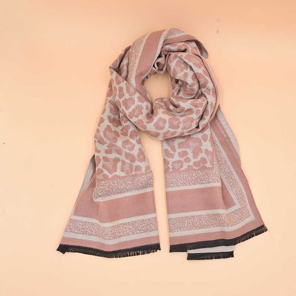 

scarves autumn and winter new women's leopard versatile cashmere scarf 2022 fashion warm keeping stone pattern shawl, Blue;gray