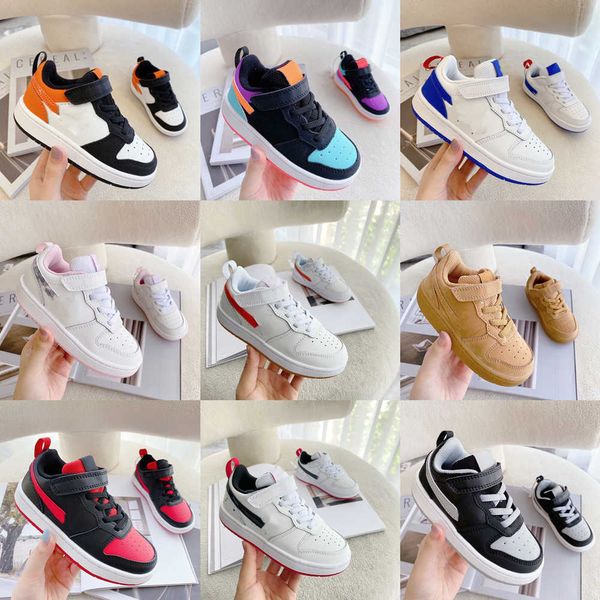

casual shoes skateboard shoes students sports sneakers trainer kids children airforces1 white triple black wheat baby toddlers hook loop
