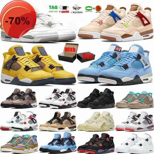 

dress shoes men s 4 4s basketball shoes for mens women jumpman iv sports sneakers white oreo back cat university blue mocha shimmer lightnin, Black