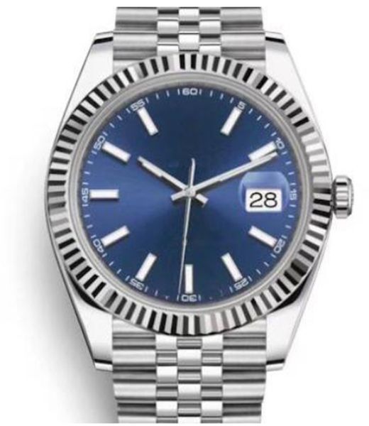 

luxury brand st9 men's automatic mechanical watch datejust blue dial fluted bezel 116333 126334 stainless steel case 2813 wristwatches, Slivery;brown