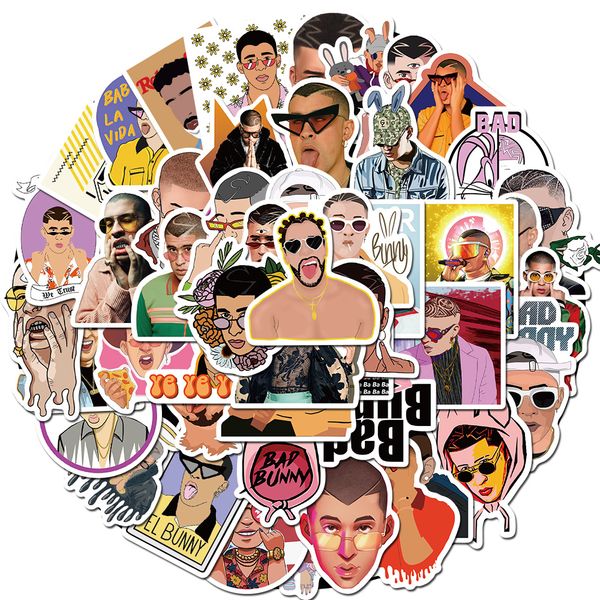 

50pcs car singer stickers for skateboard lapfridge helmet stickers pad bicycle bike motorcycle ps4 notebook guitar