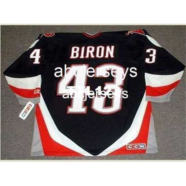 

men hockey #43 martin biron 2003 ccm vintage hockeys jersey stitch add any name number, Black