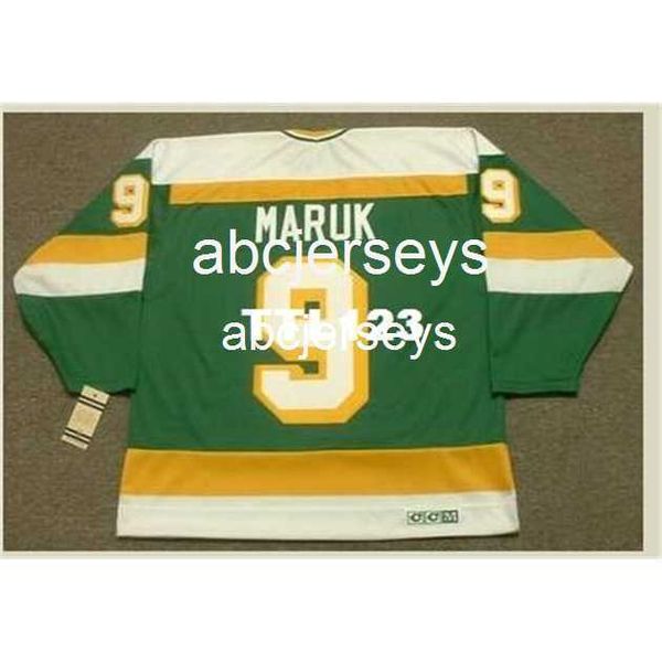 

#9 dennis maruk minnesota north stars 1983 ccm vintage hockey jerseystitch any name number, Black