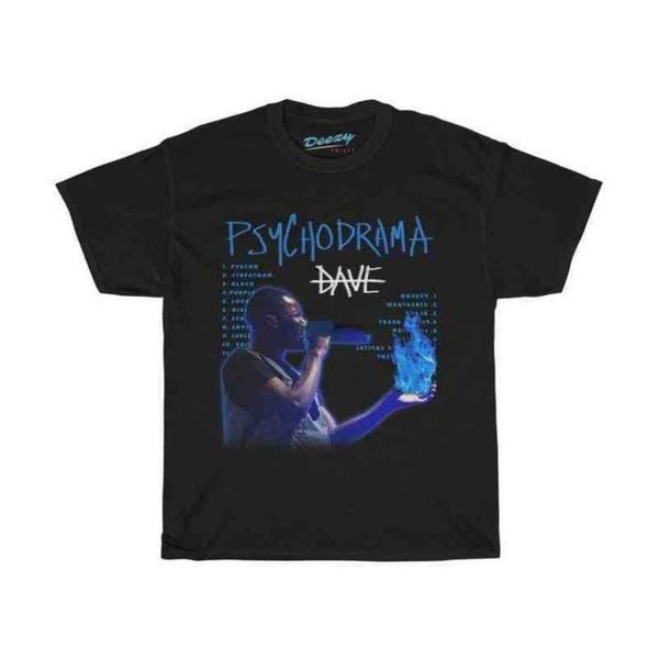 

psychodrama bootleg rap tee short sve black vintage style santan dave graphic t shirt, White;black