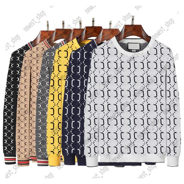 

designer autumn luxury mens sweater clothing pullover slim fit casual sweatshirt geometry patchwork color print mix style fashion woollen wo, White;black