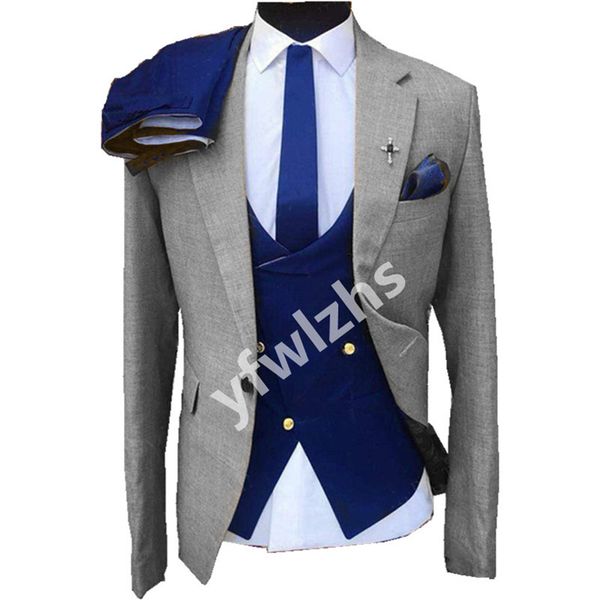 

handsome one button groomsmen notch lapel groom tuxedos mens wedding dress man jacket blazer prom dinner suits jacket pants tie vest w1025, Black;gray