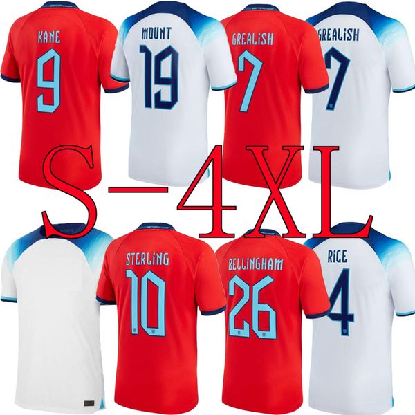 

s-4xl 2022 2023 soccer jerseys world cup rashford 2023 england grealish national team football kit 22 23 red shirts white blue men kits, Black;yellow