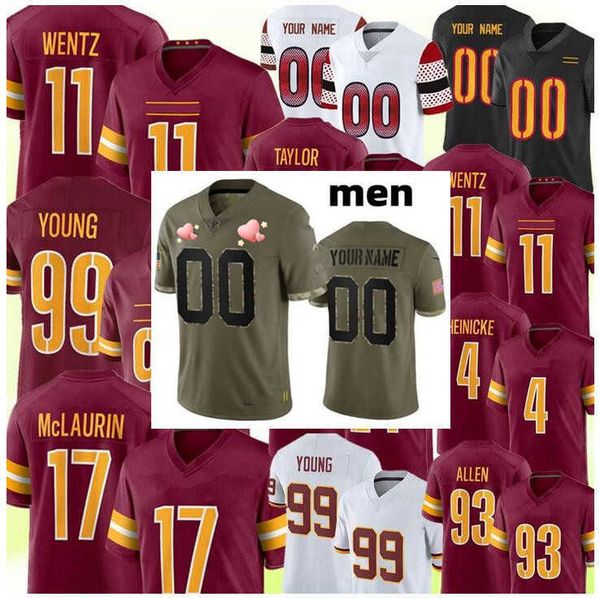 

football jersey washington''commanders''17 terry mclaurin 99 chase young 21 sean taylor 11 carson wentz 24 antonio gibso, Black;red