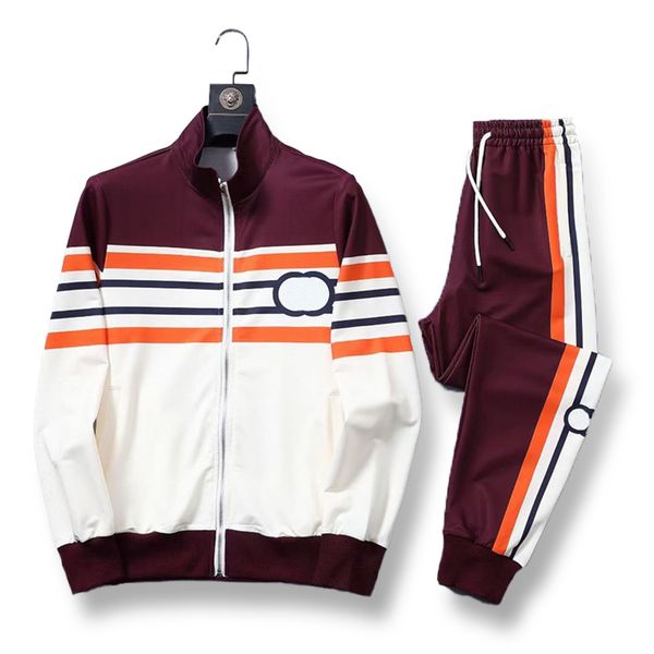 

men sportswear set designer mens tracksuit sporting fitness clothing two pieces long sleeve jacket pants casual men's track suit sweats, Gray