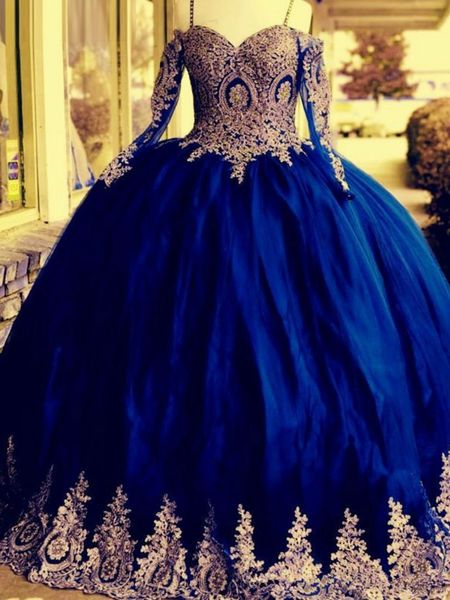 

long sleeves quinceanera dresses off the shoulder glitter tulle appliques ball gown pageant birthday party sweet 16 vestidos de 15 anos, Blue;red