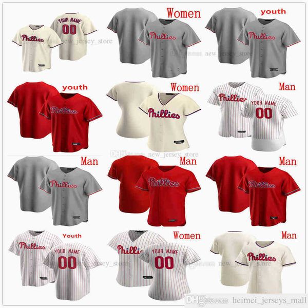 

custom men kids women baseball jersey zack wheeler alec bohm billy wagner bob boone brandon kintzler chase anderson dick allen jim bunning, Black