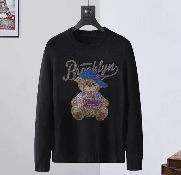 

wholesale drop shipping winter brand designer rhinestone sweaters, White;black