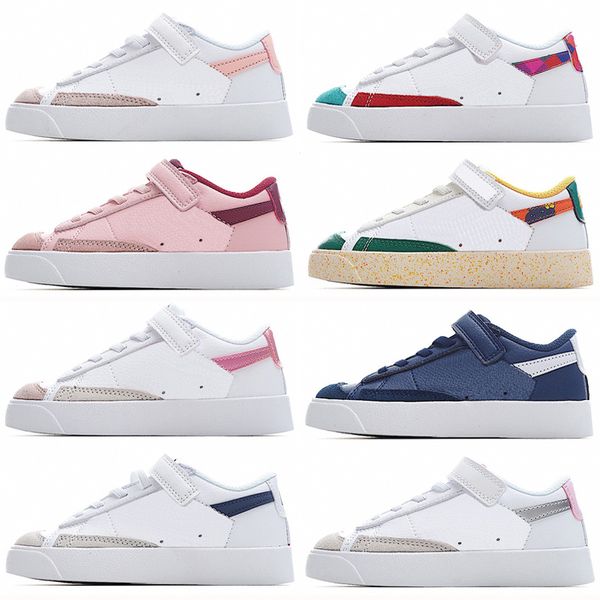 

blazer low casual shoes boys girls trainers designer platform sneakers vintage blazers multi color high pomegranate jumbo pink mid 77 kids c, White;red