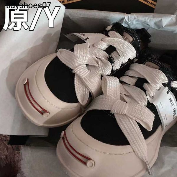 

high version designer sr open-ended laughing canvas shoes women's tennis red thick bottom big head doll couple casual shoes men, Black