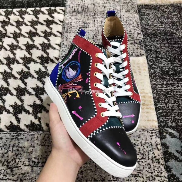 

red bottomed shoe christians gift for him designer man sneakers white black graffiti perfect men red casual shoes for party wedding dre fvk