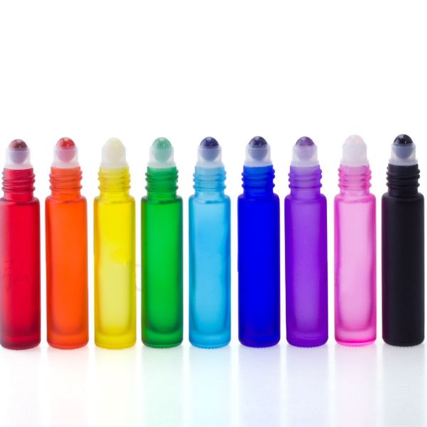 

1000pcs/lot metal & gemstone roller bottle 10ml bottles empty essential oil roll on ball bottle