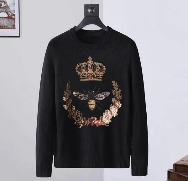 

rhinestone men's 2023 new winter fall sweater designer, White;black