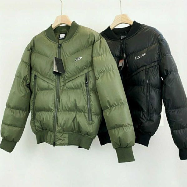 

men parka designer down jacket women down cotton long sleeved jackets sports cardigan coat couple shirt, Black