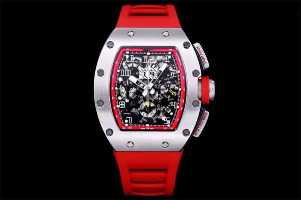 

zf montre de luxe 011 men watches 7750 movement watches rubber band luminous function folding buckle sapphire glass 03, Slivery;brown