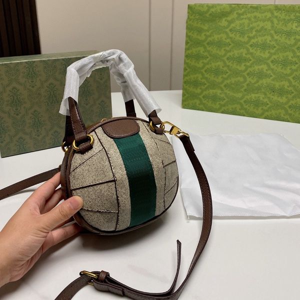 

fashion woman small tote bag ball totes bowling bags famous brand ophidia shoulder crossbody purse removable chain handbags zipper opening