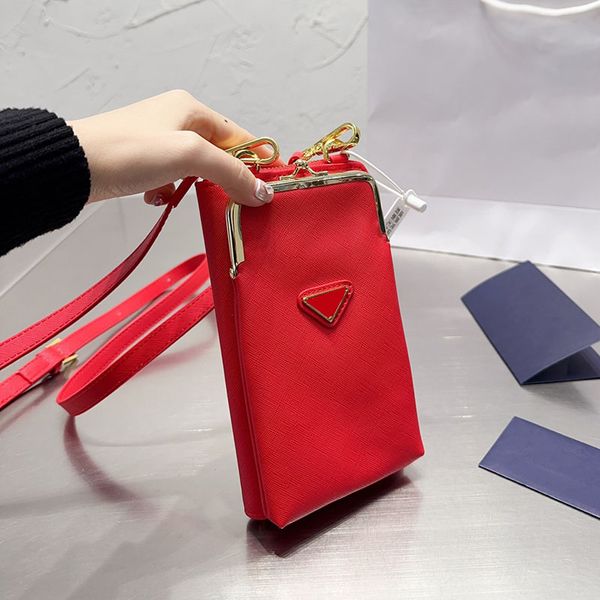 

womens designer triangle phone holder saffiano bags multi pochette large capacity cosmetic case crossbody shoulder outdoor sacoche designer