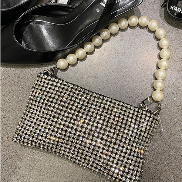 

evening bags diamond clutch bag women handbag pearl shoudler purse messenger
