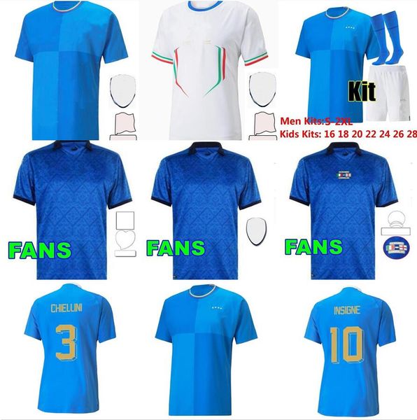 

22/23 italia soccer jerseys italys bernardeschi chiellini bonucci belotti jorginho insigne football shirt 2022 2023 concept fans player vers, Black;yellow
