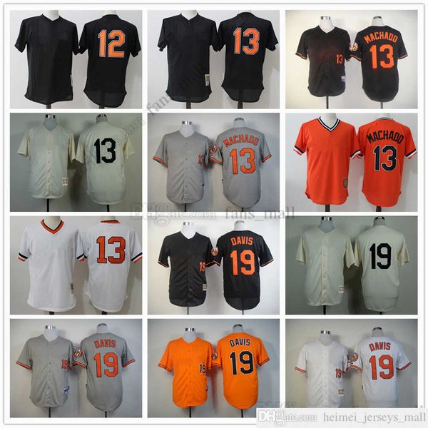 

movie mitchell and ness baseball jersey vintage 13 manny machado jersey 19 chris davis stitched breathable sport sale man, Black