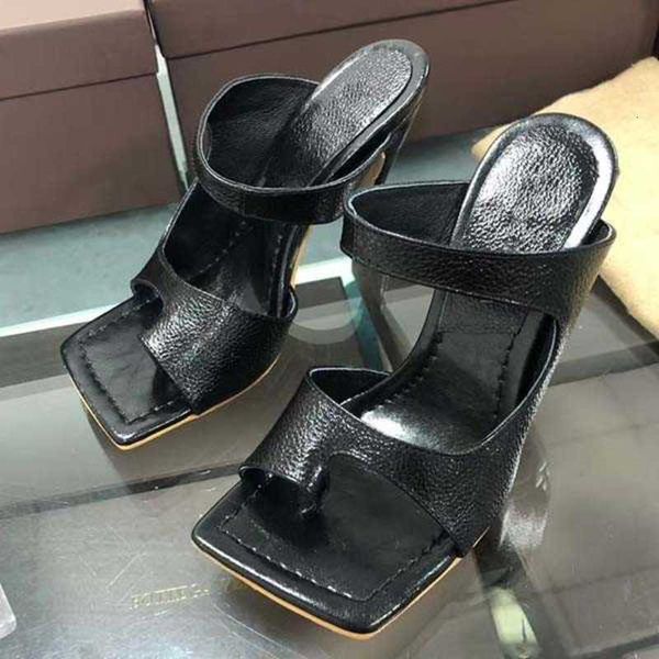 

sandals designer woman dress shoes luxury flip flop nappa dream square toe sandal ladies casual slippers high heels with box, Black