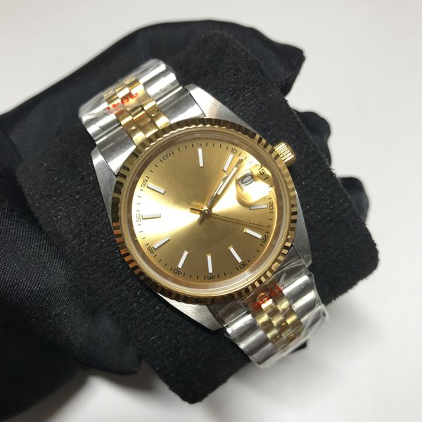 

18 styles automatic asia 2813 luxury watches gold mixed silver men women datejust 36mm sweeping watches glide smooth second hand luminous ne, Slivery;brown
