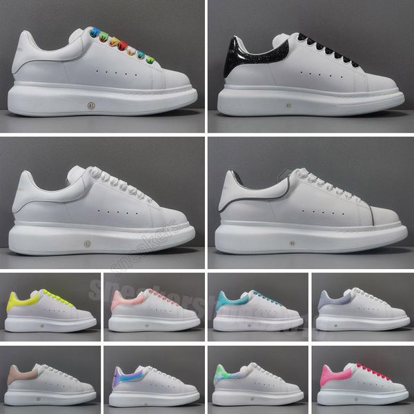 

designer men women sneaker casual shoes smart platform trainers luminous fluorescent shoe snake back leather chaussures pour hommes mc 36-45, Black